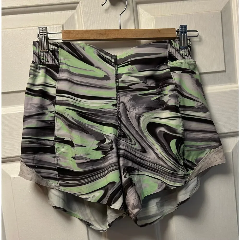 Lululemon Hotty Hot Series Sports Shorts Women's Multicolor Silver White, Size 6